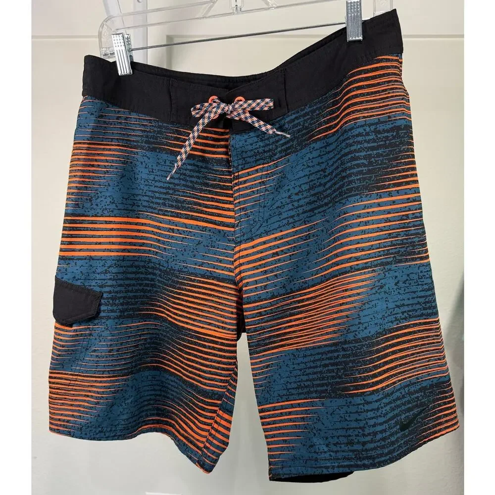 Nike Board Shorts Mens‎ 32 Medium (32) Swim Trunks Hook & Loop Side Pocket